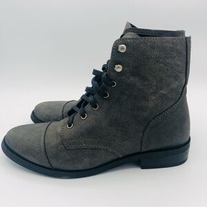 Thursday Boot Company Olive-Gray Lace-Up Leather Ankle Boots